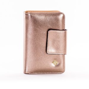 Wholesale Women's gold wallet with white and magnet clasp