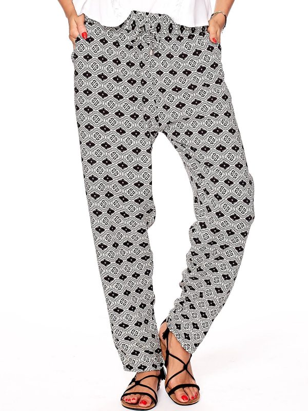 Wholesale Black Patterned Trousers