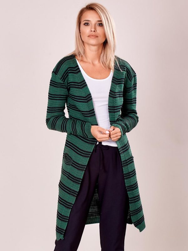 Wholesale Green open stripe sweater