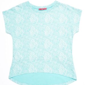 Wholesale Mint t-shirt for girl with floral print