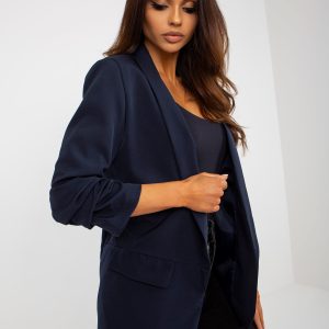 Wholesale Navy blue elegant jacket without clasp OCH BELLA