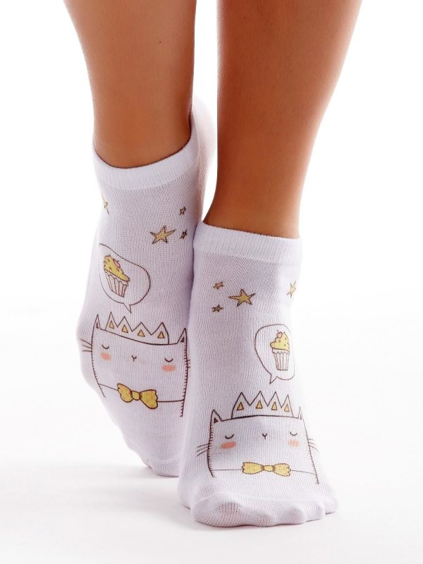 Wholesale Feet with drawing cat print