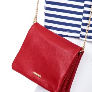 Wholesale Soft red handbag on chain