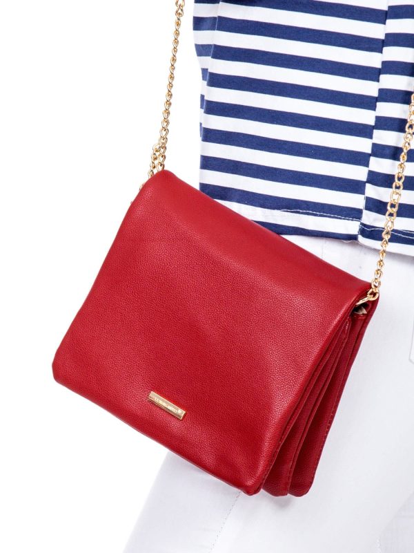 Wholesale Soft red handbag on chain