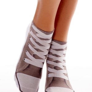 Wholesale Women's Short Socks with Sneakers Print