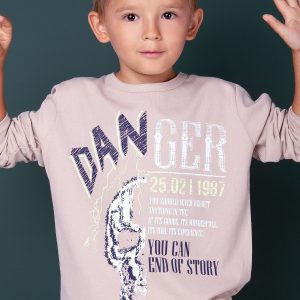 Wholesale Beige blouse for boy with print