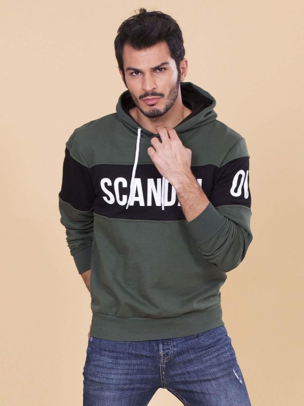 Wholesale Khaki sweatshirt for man with hoodie