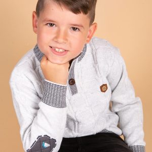 Wholesale Light blue knitted sweater for boy