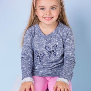 Wholesale Navy blue melange girl sweatshirt