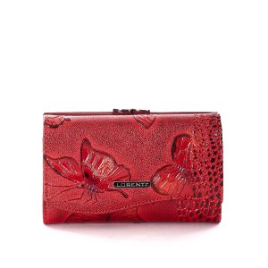 Wholesale Red Wallet with Embossed Animal Pattern