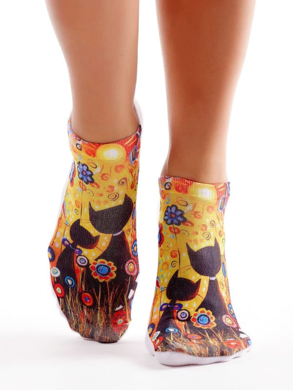 Wholesale Women's Socks with Cat Print