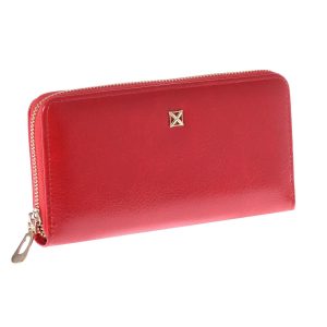 Wholesale Red Leatherette Long Zipper Wallet