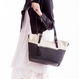 Wholesale Black bag with tassle and detachable strap