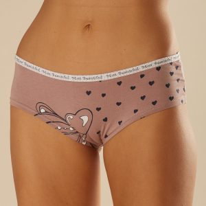 Wholesale Dark Beige Printed Cotton Panties