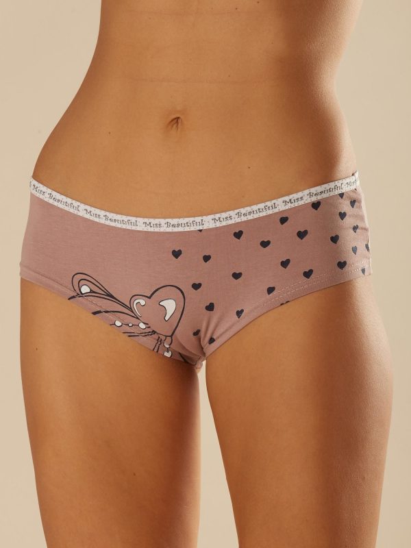 Wholesale Dark Beige Printed Cotton Panties