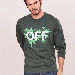 Wholesale Khaki sweatshirt for man with print