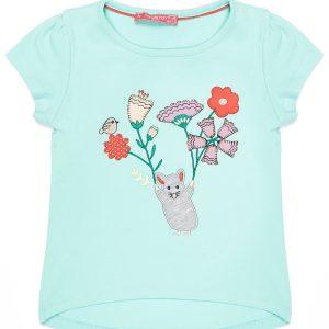 Wholesale Mint t-shirt for girl with colorful pattern