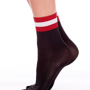 Wholesale FULLOFF Black Socks with Shiny Thread