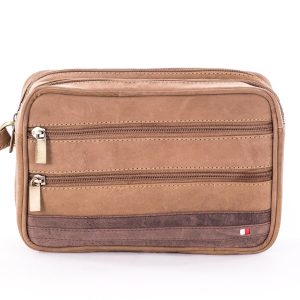 Wholesale Light Brown Men's Leather Sachet with Handle