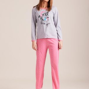 Wholesale Pale Pink Print Pyjamas