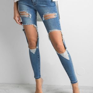 Wholesale Blue damaged jeans