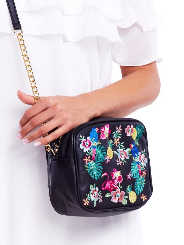 Wholesale Black bag with exotic embroidery