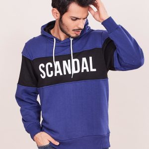 Wholesale Blue sweatshirt for man with hoodie