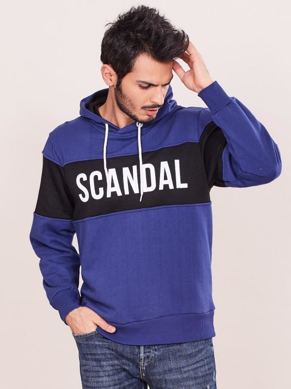 Wholesale Blue sweatshirt for man with hoodie