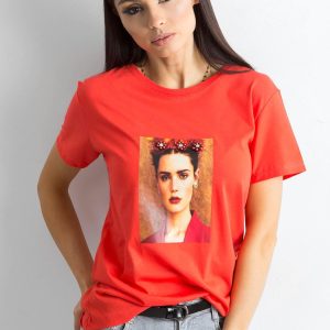 Wholesale Red T-shirt with print