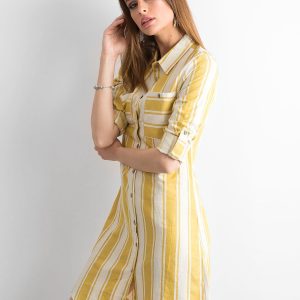 Wholesale Yellow and green striped dress