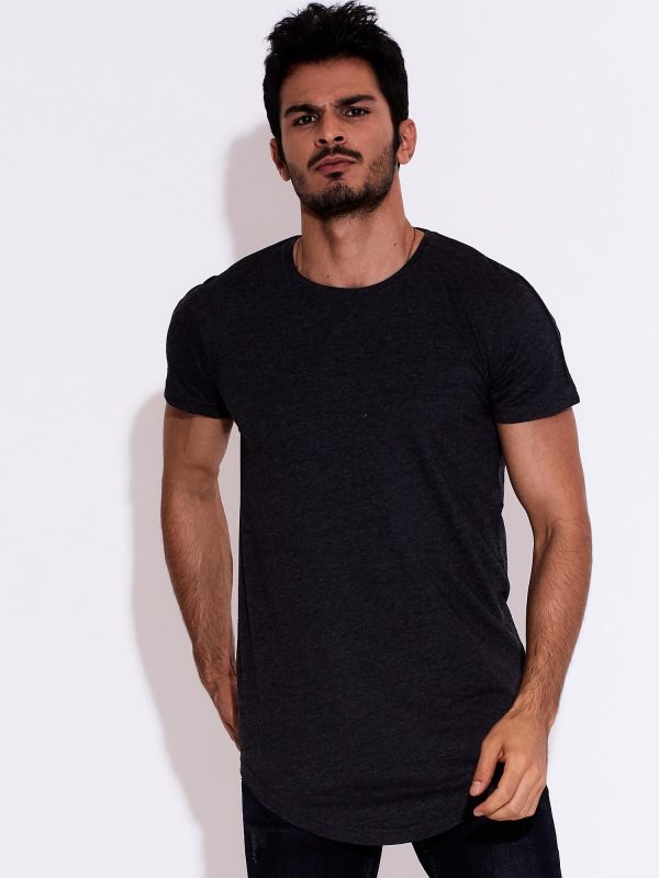 Wholesale Dark gray men's t-shirt basic