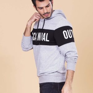 Wholesale Grey sweatshirt for man with hood