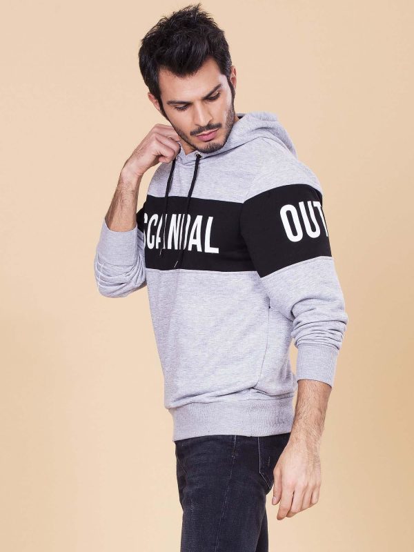 Wholesale Grey sweatshirt for man with hood