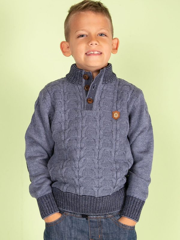 Wholesale Blue knitted sweater for boy