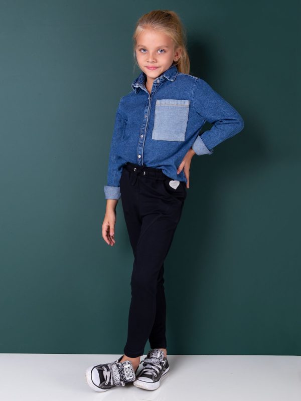 Wholesale Navy blue sweatpants for girl