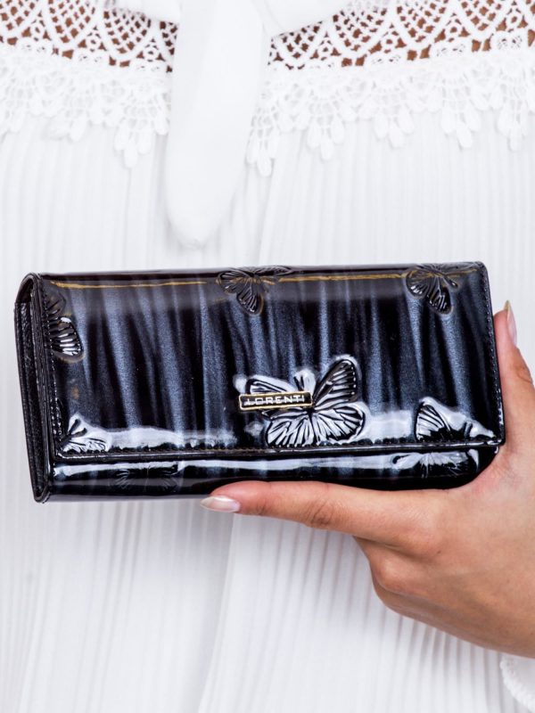 Wholesale Black shaded wallet with butterflies