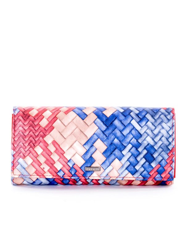 Wholesale Red and blue wallet with braid motif