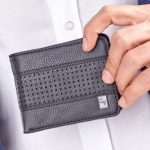 Wholesale Black men's wallet with openwork