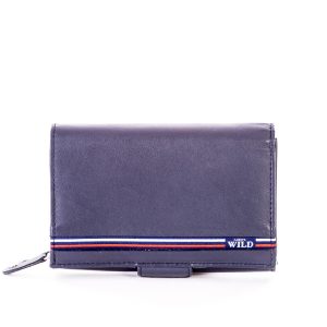 Wholesale Blue leather wallet with clasp