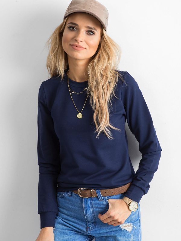 Wholesale Dark navy blue sweatshirt for women basic