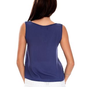 Wholesale Dark blue top with binding