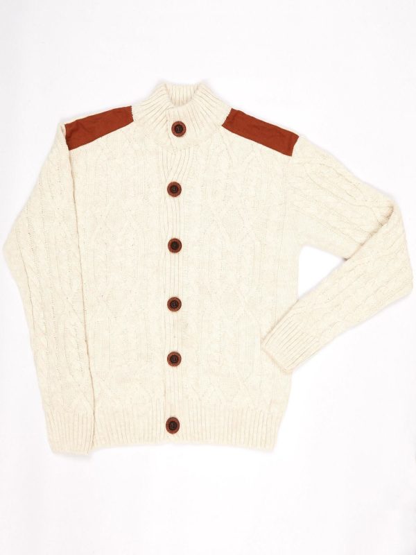 Wholesale Ecru Fastened Sweater for Boy