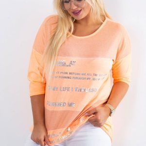 Wholesale Fluo orange tunic Merciful PLUS SIZE