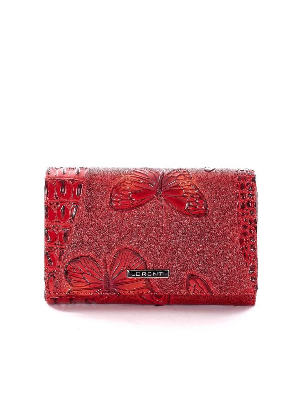 Wholesale Red wallet in embossed animal patterns