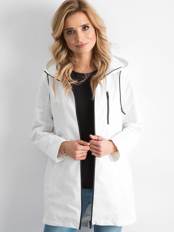 Wholesale White Hooded Sports Jacket