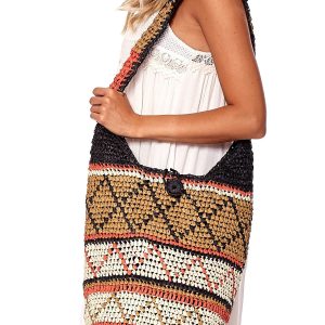 Wholesale Brown Ethnic Pattern Braided Bag