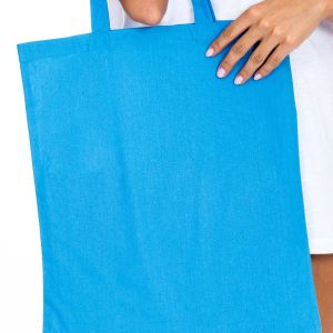 Wholesale Blue fabric bag I AM GOOD IN BED