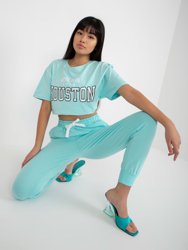 Wholesale Mint sweatpants basic with binding