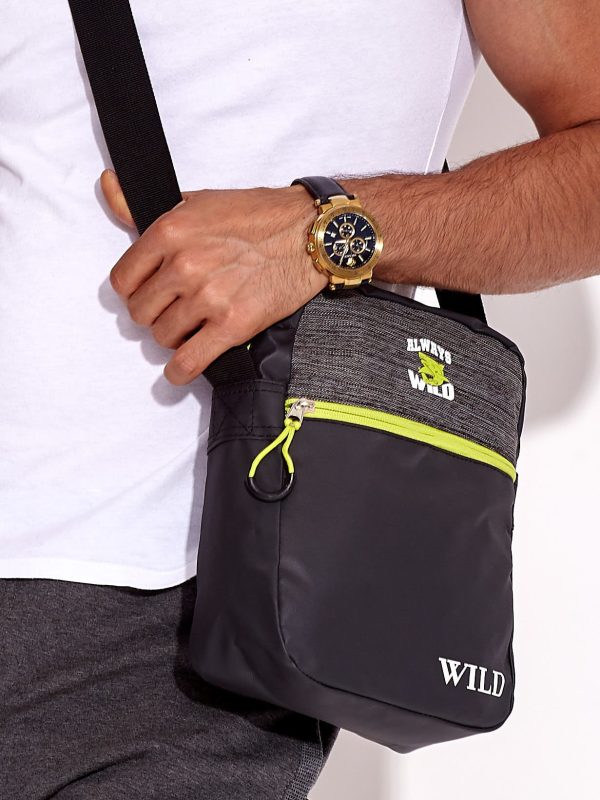 Wholesale Dark Grey Men's Fabric Bag