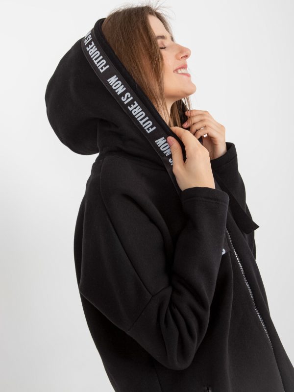 Wholesale Black sweatshirt long oversized sweatshirt